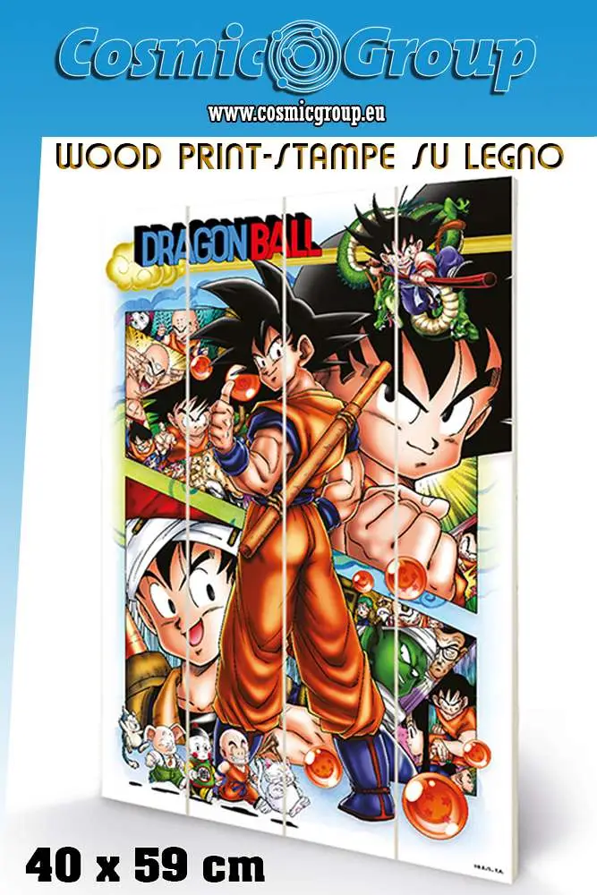 Figurine Dragon Ball comic strip wood print